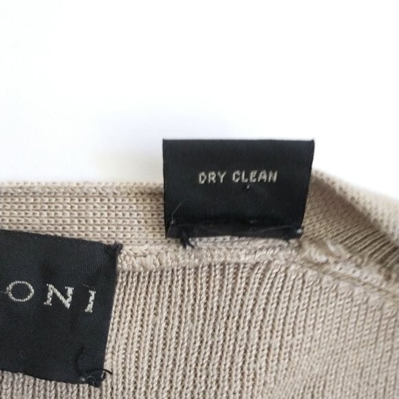 Magaschoni Collection Tan Silk Cardigan Size Large - Picture 7 of 9